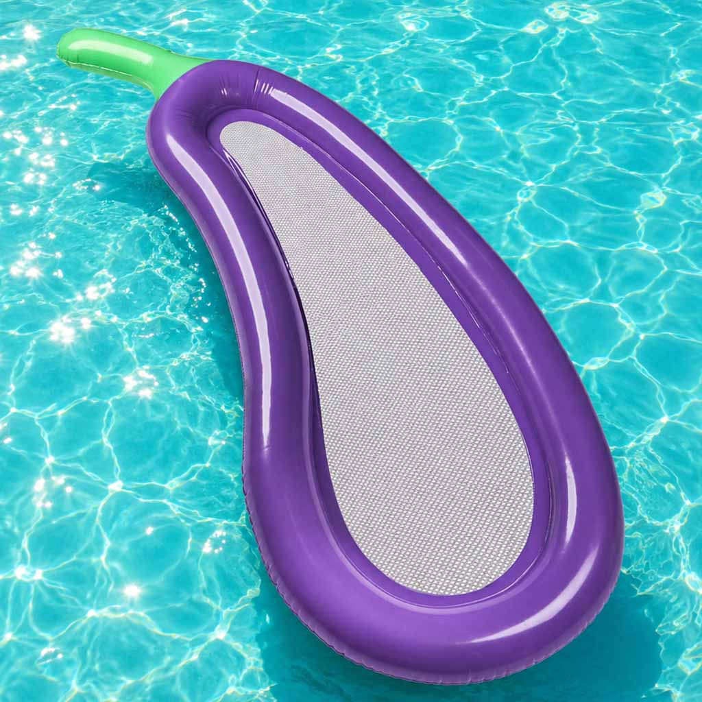 Oppustelig netmadras aubergine 240 cm