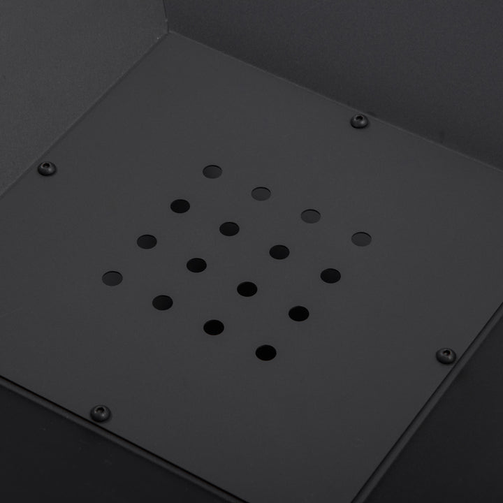 Bålfad 45 x 45 x 34 cm lavet af rustfrit stål bålfad med gnistbeskyttelse poker bålfade bålkurv til have, balkon, grill camping sort