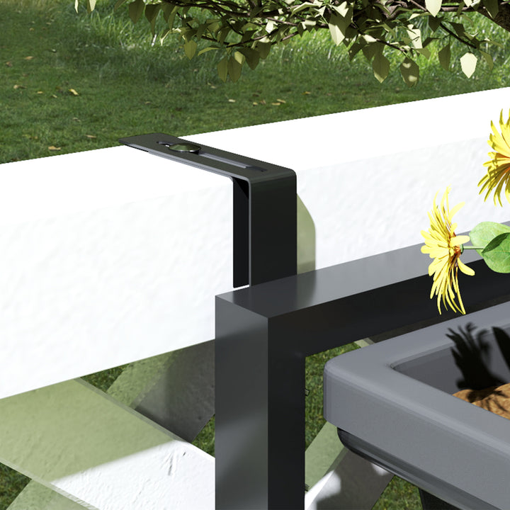 Sæt med urtepotter med huller, 56x42 cm plantepotter, firkantet plantepotte, plastik mørkegrå