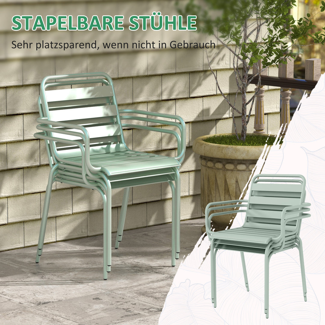 5-Delt havesiddegruppe, udendørs siddegruppe, havemøbelsæt, vejrbestandig, moderne design, 80 x 80 x 74 cm, grøn