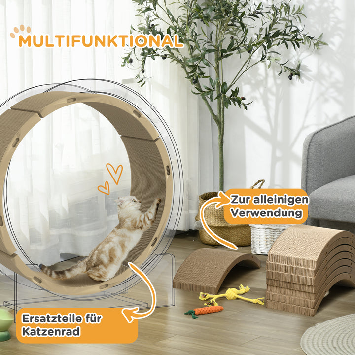 Kradsebrætsæt til kattehjul, belastningskapacitet op til 5 kg, 55 x 25,5 x 3 cm, brun