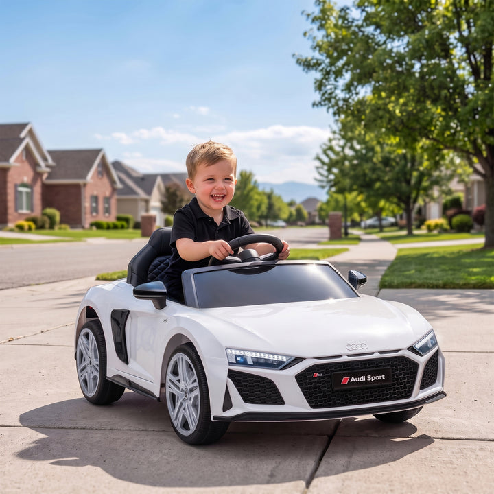Elbil til børn Audi R8 12V fjernbetjening til børnebil hvid
