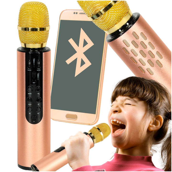 Trådløs Bluetooth karaoke-mikrofon i guld