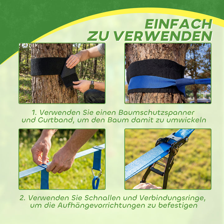 Ninja Line Kids 24m Slackline-sæt med gymnastikringe, 7 forhindringer, klatrestang og balancebro til alderen 3-6
