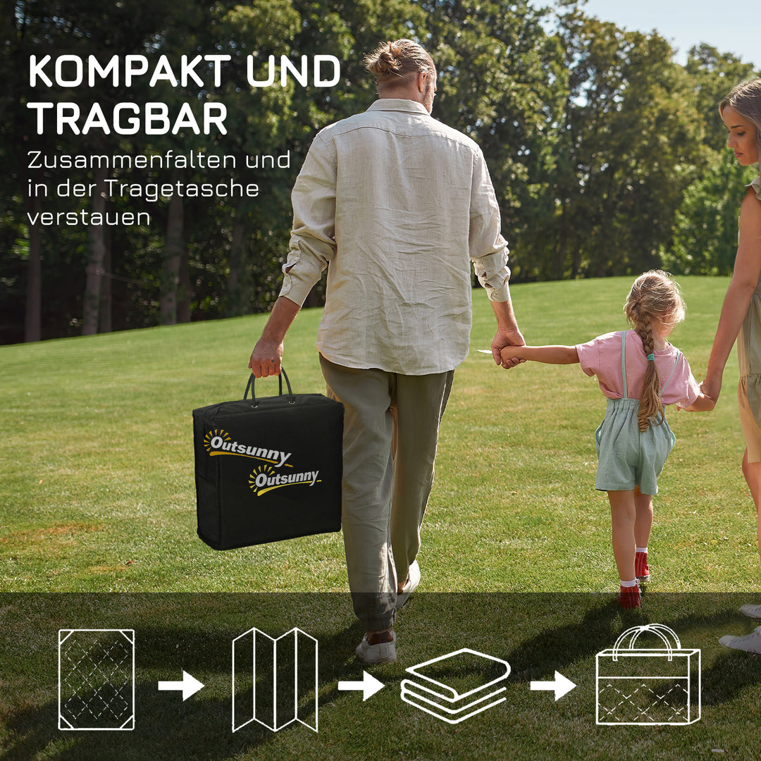 Udendørs tæppe terrassetæppe vejrbestandigt moderne design 182 cm x 274 cm x 0,3 cm sort + hvid