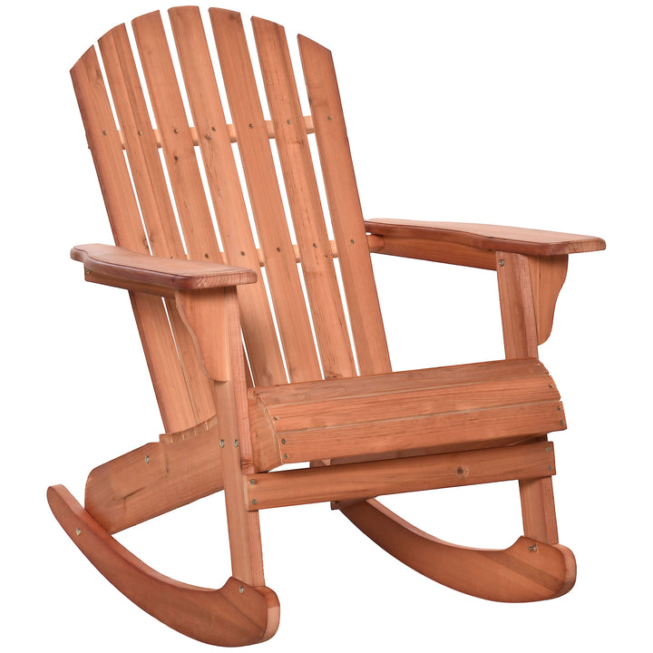 Adirondack havestol, gyngestol, havelænestol, havemøbler, balkonstol, naturlig, 77 x 94 x 97 cm