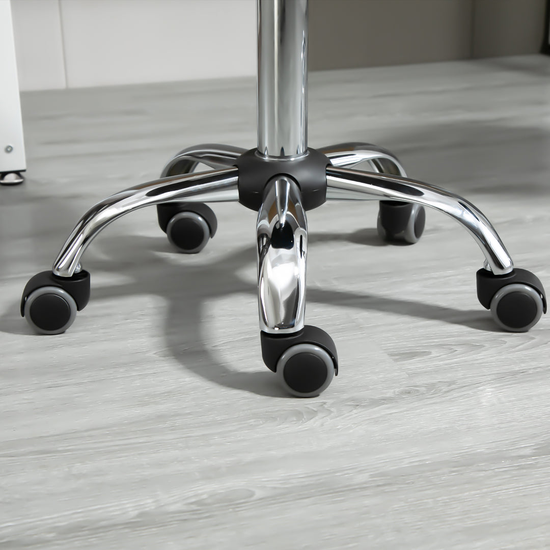 Sæt med 2 rullestole, højdejusterbare, drejestole 48-63 cm, arbejdsstol 360° drejelig, kontorstol til kontor, salon, massage, spa, sort