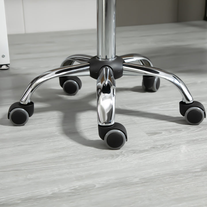 Sæt med 2 rullestole, højdejusterbare, drejestole 48-63 cm, arbejdsstol 360° drejelig, kontorstol til kontor, salon, massage, spa, sort