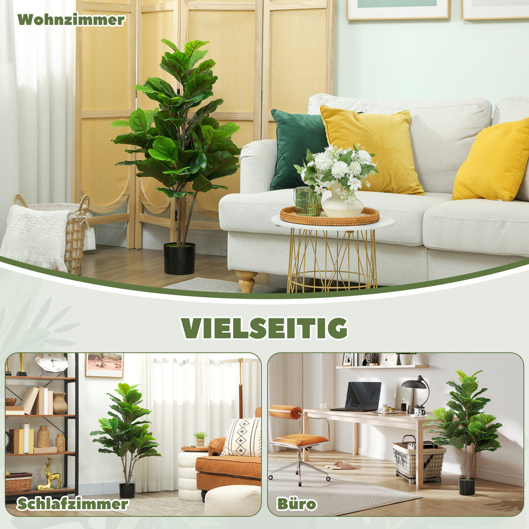 Kunstig figentræ 110cm kunstig plante, plastik kunstige planter i potte, dekoration gave