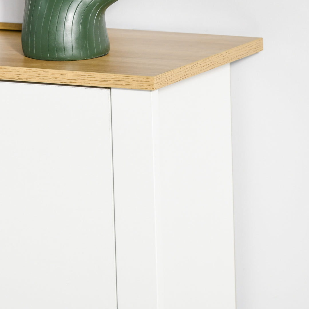 Skoskab med skoopbevaring, 2 rum, 12 par sko, 72 cm x 26 cm x 80 cm, hvid + brun