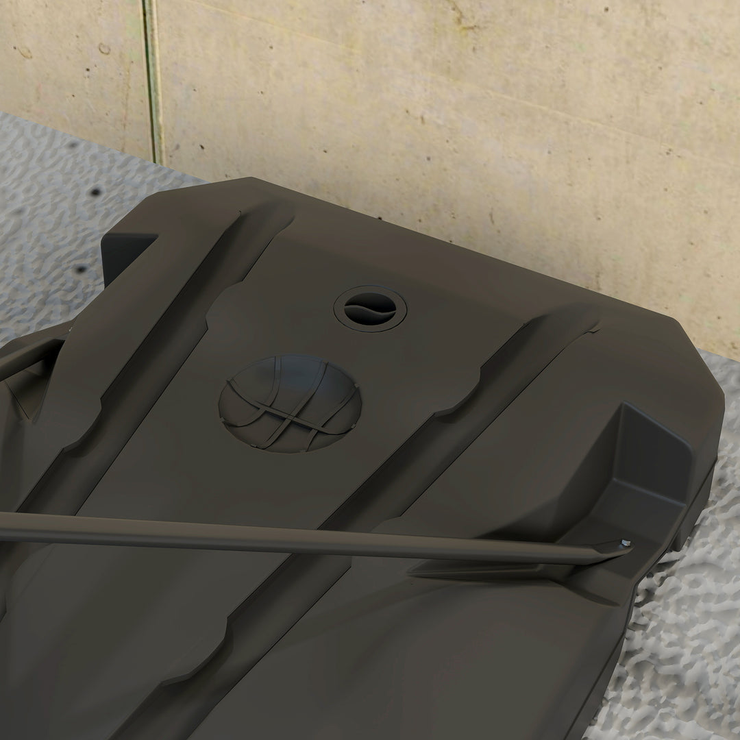 Børne basketballkurv, udendørs basketballkurv til børn, 200-260 cm højdejusterbar, med hjul, alder 6+, rød