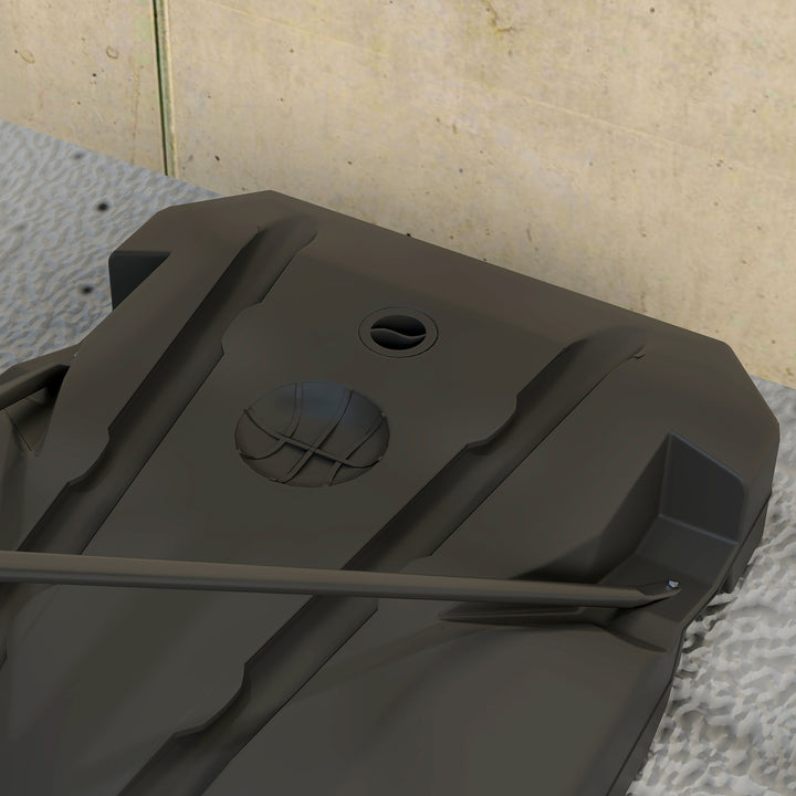 Børne basketballkurv, udendørs basketballkurv til børn, 200-260 cm højdejusterbar, med hjul, alder 6+, rød