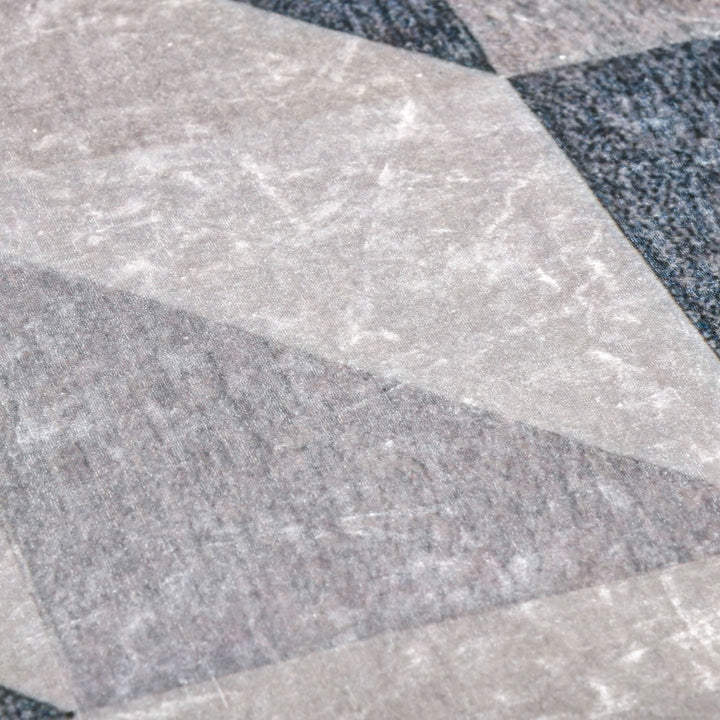 Geometrisk mønstret non-woven tæppe, 120 x 170 cm x 0,6 cm, mørkegrå + lysegrå