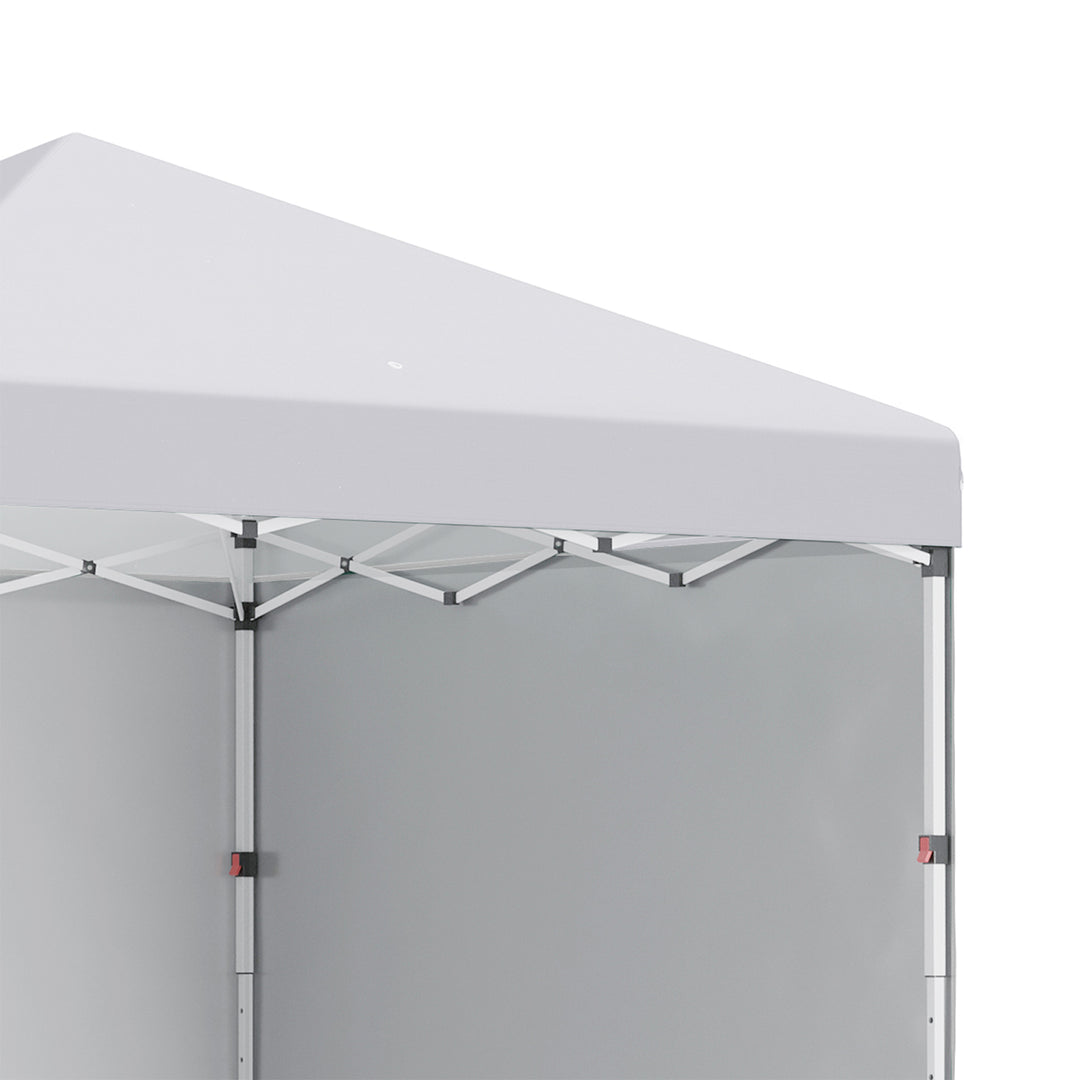 Foldbar pavillon, 2 sidepaneler, højdejusterbar, med bæretaske, stel i rustfrit stål, 3x3 m, hvid
