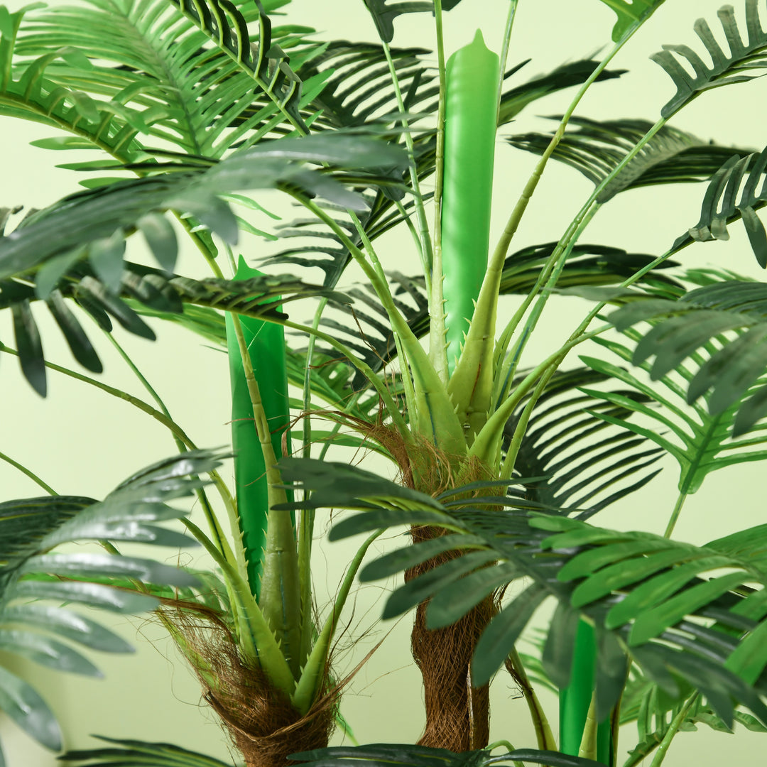 Kunstig palme, 1 m, realistiske grene, dekorativ plante, plastik, med potte, brun+grøn