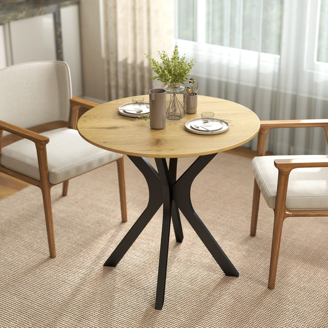 Spisebord, køkkenbord, rundt bord, moderne design, 78 cm x 78 cm x 75 cm, naturtræ