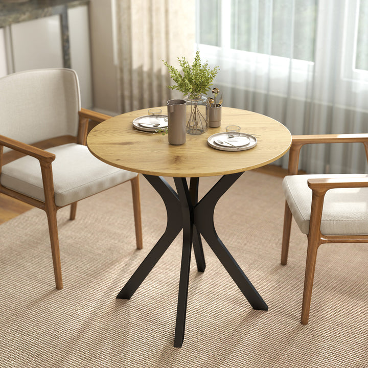 Spisebord, køkkenbord, rundt bord, moderne design, 78 cm x 78 cm x 75 cm, naturtræ