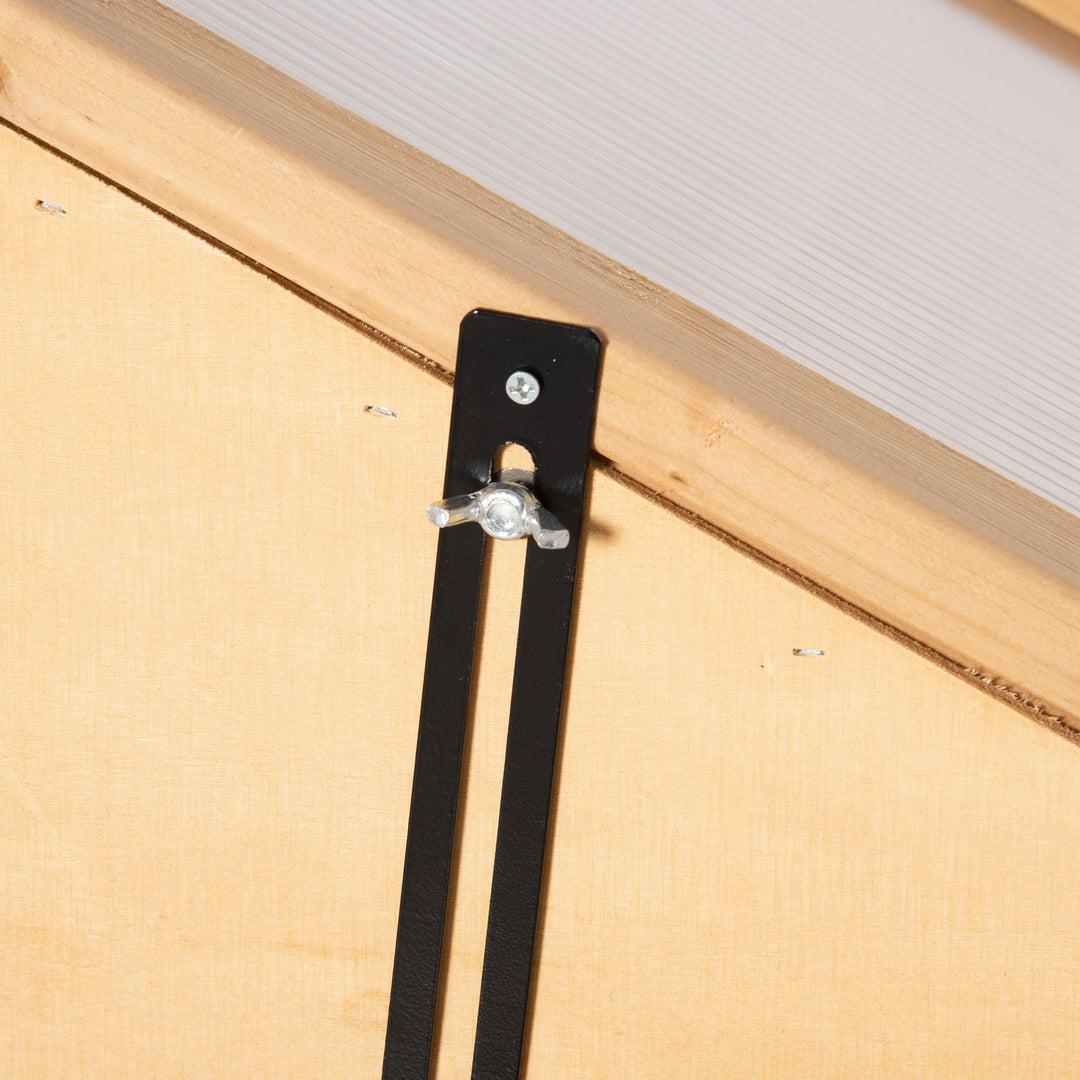 Mini drivhus, lille drivhus med træramme, vindue og dobbeltdør, 3 hylder, 70l x 50b x 120h cm, brun