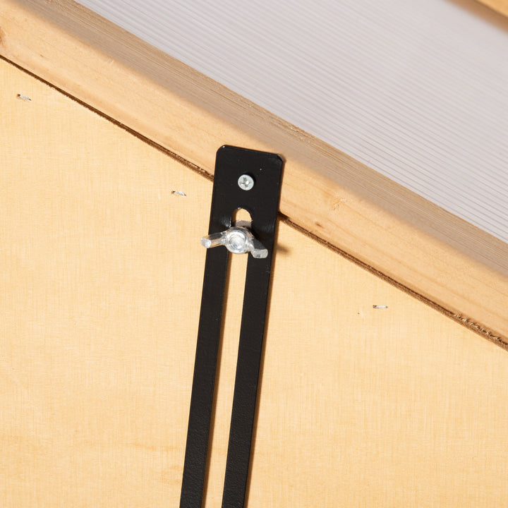 Mini drivhus, lille drivhus med træramme, vindue og dobbeltdør, 3 hylder, 70l x 50b x 120h cm, brun