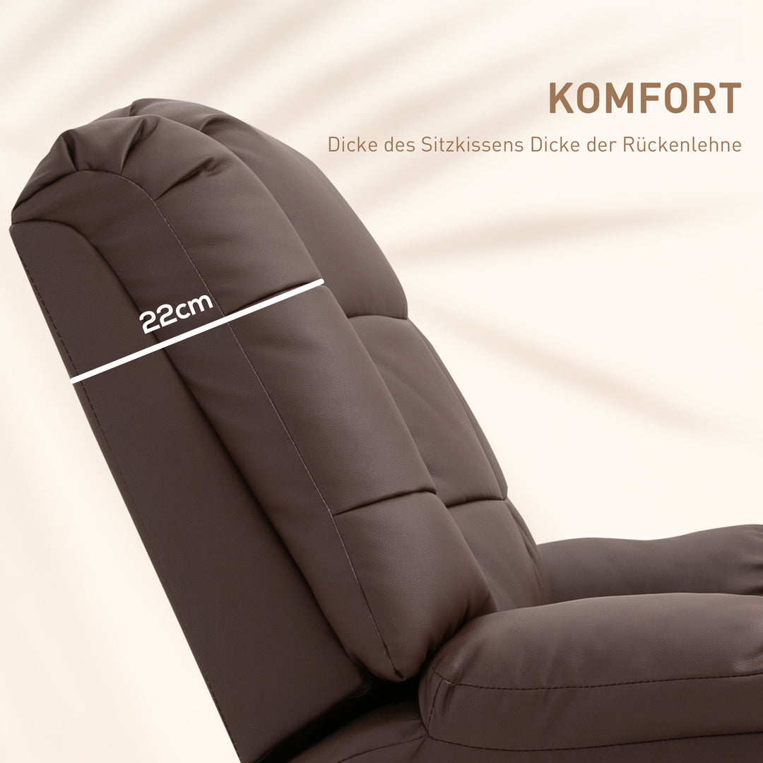 Massagestol med fjernbetjening, 94 x 99 x 99 cm, kunstlæder, brun