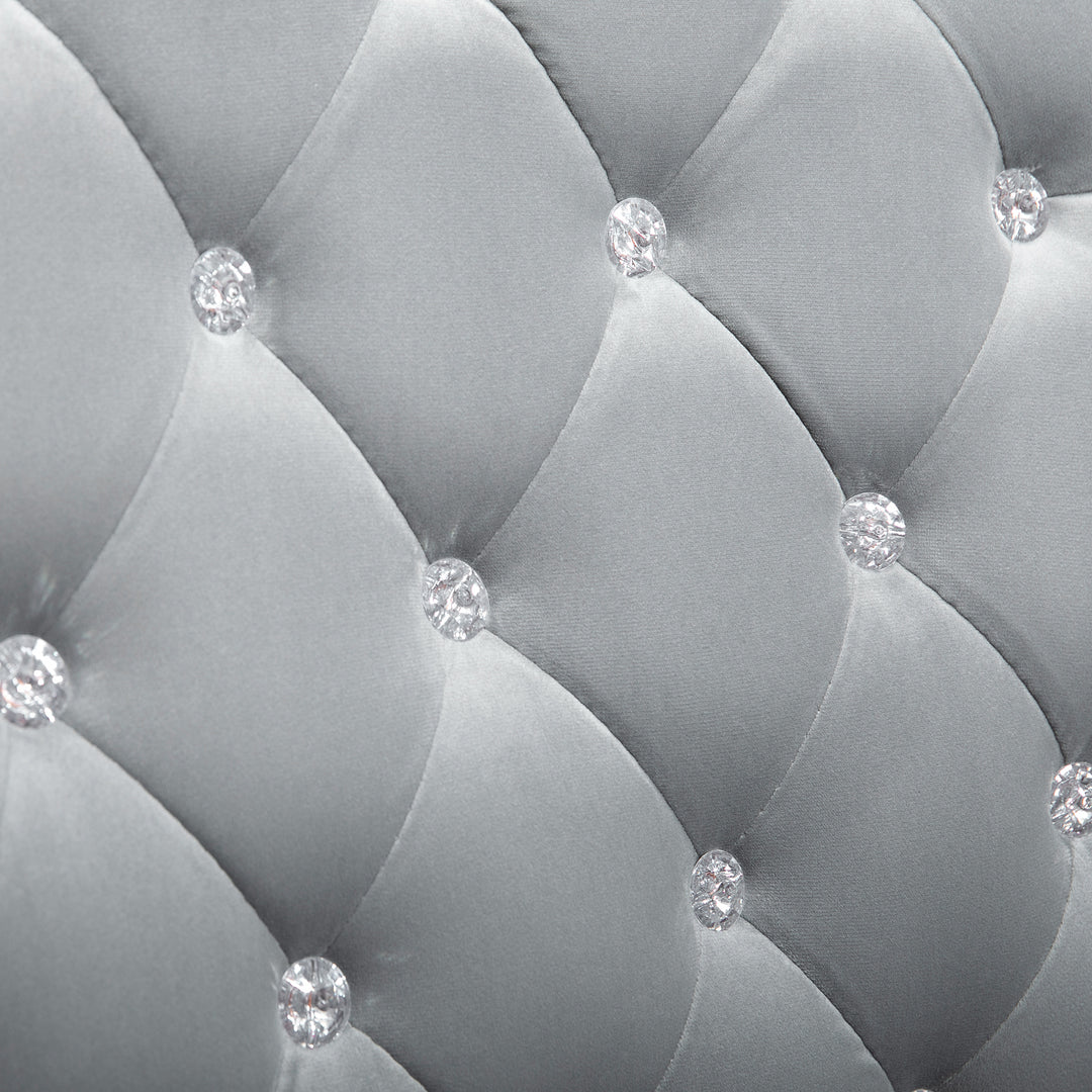 Kontorstol, ergonomisk skrivebordsstol med armlæn, polstret ryglæn, højdejusterbar computerstol med fløjlslook, drejestol til hjemmekontor, grå