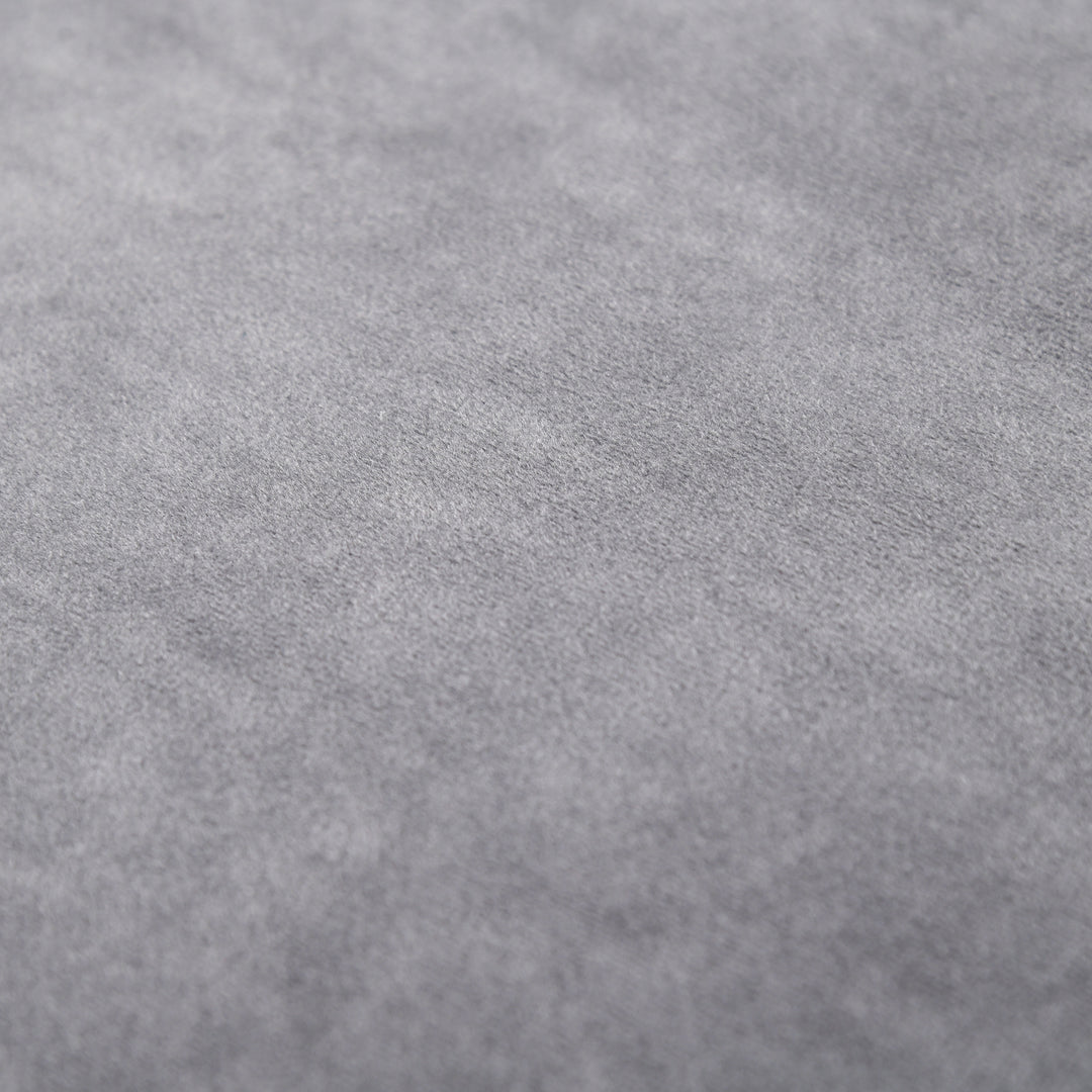 Sæt med 4 stabelbare spisestuestole med polstret sæde, fløjlslook fløjlsskammel til køkken/spisestue metalgrå 41,5 x 41,5 x 46 cm