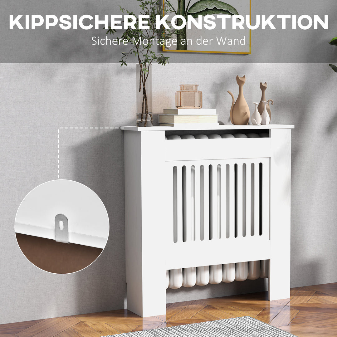 Radiatordæksel, radiatordæksel, 78 x 19 x 81 cm, radiatordæksel til soveværelse, stue, mdf, hvid