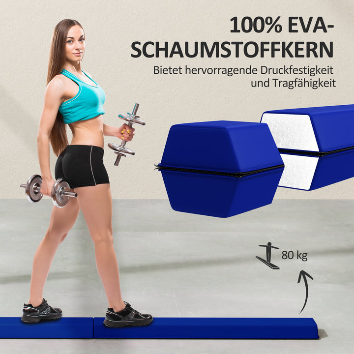 236 cm foldbar balancebom til unge 80 kg blå