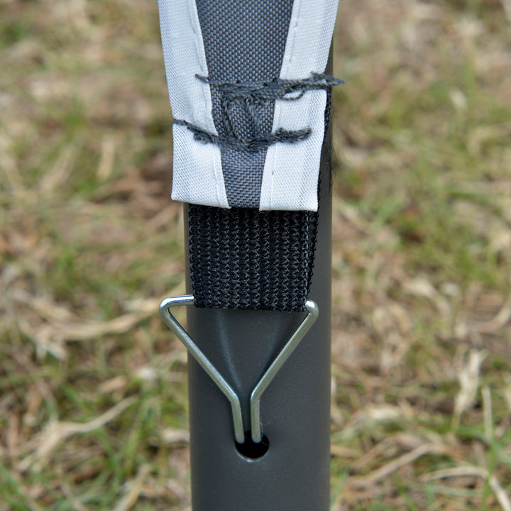 Pavilion partytelt med dobbelt tag 3,45x3,45x2,68m partytelt havepergola metal polyester grå