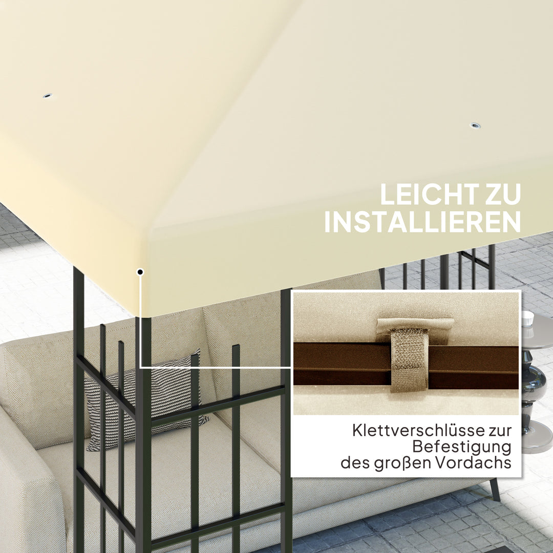 3 X 3m reservepavillonpresenning havepavillonpresenning med vandafløbshuller upf30+ cremehvid