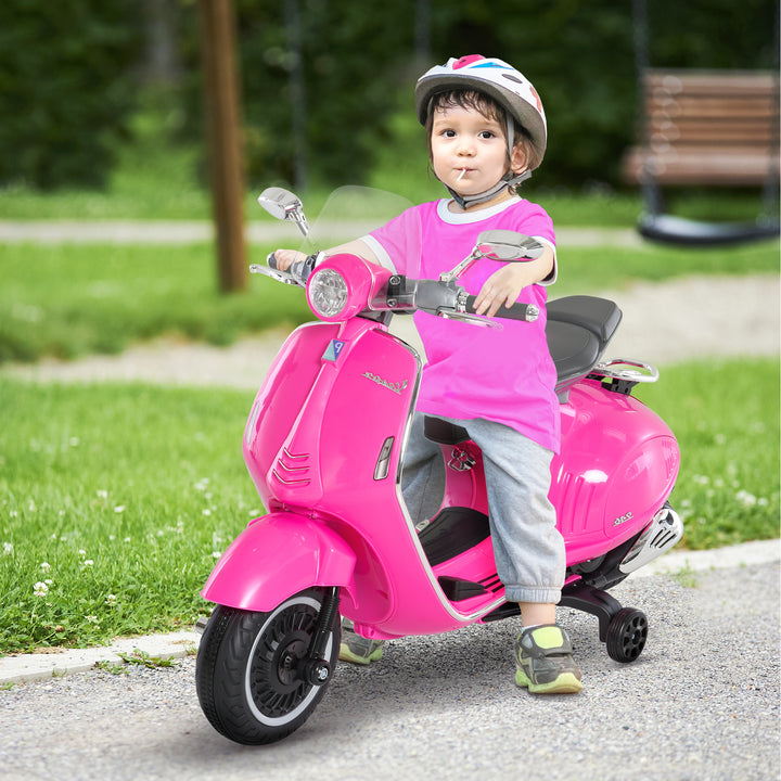 Elmotorcykel til børn med mp3-musik, forlygter, 3-6 år, kunstlæder, metal, 108 x 49 x 75 cm, lyserød