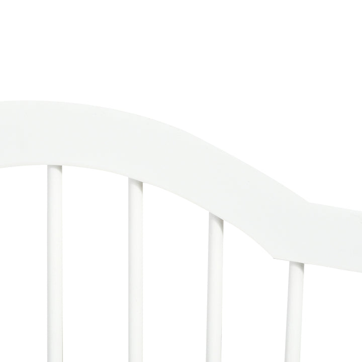 Hundegitter 3-delt, 154,5 x 61 cm sammenklappelig hundegitter med dør, dørsikkerhedsgitter med 2 støttefødder, fritstående trappegitter til køkken, entre, hvid