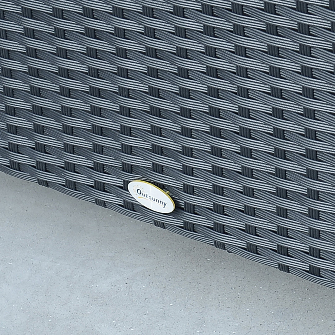 Havesidebord, sofabord, havebord, balkonbord, polyrattan, sort, 85 x 50 x 39 cm