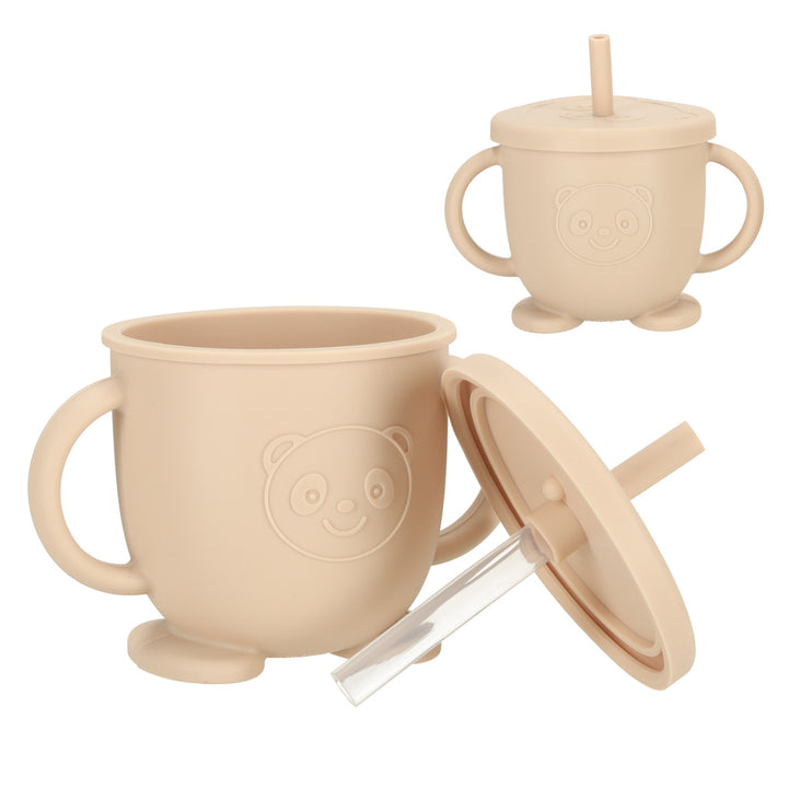 Silikoneskåle til børn, ugle, beige, 9 elementer