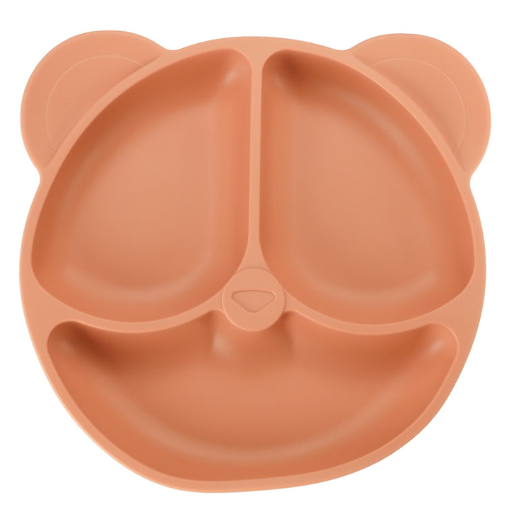 Silikoneskåle til babyer babybordsæt med 4 dele orange bamse