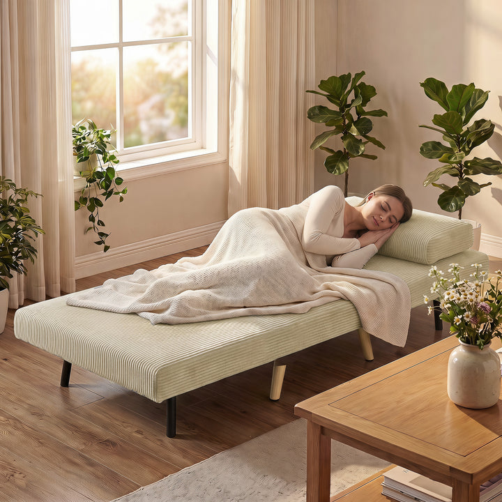 Sovestol 3 i 1 sovesofa med sengefunktion, 90x190 cm Beige