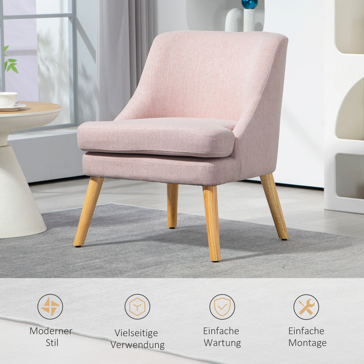 Skandinavisk accentstol, fløjl, 25d skum, hevea træben, beige, 63 x 69 x 79,5 cm