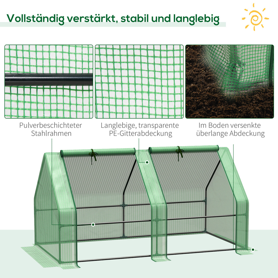 Drivhus med 2 rullevinduer, PE-netfilm, stålfoliedrivhus, drivhus til altan, have, tomathus 180x90x90cm, tomatdrivhus til grøntsager, blomster, planter, grønt