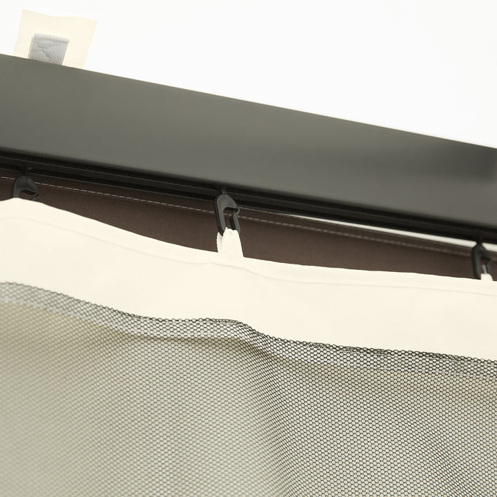 Reservenetgardin til 3 x 4 m havepavilloner, insektnet, med lynlåse, polyester, sort