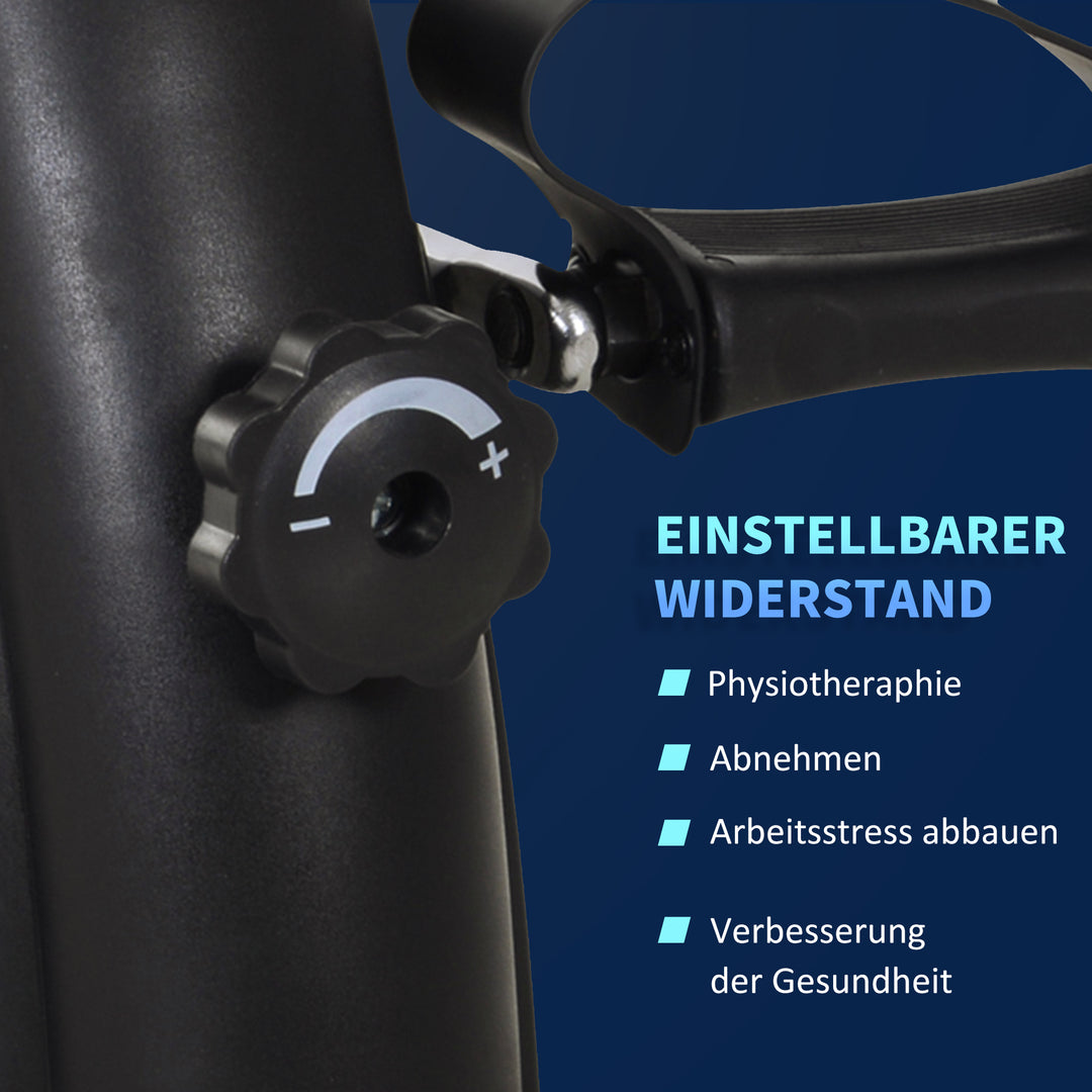 Mini motionscykel fitnesscykel pedaltræner med lcd-display justerbar modstand arm- og bentræner hjemmetræner fitnessudstyr til seniorer hjemmekontor 35 x 40 x 31 cm sort
