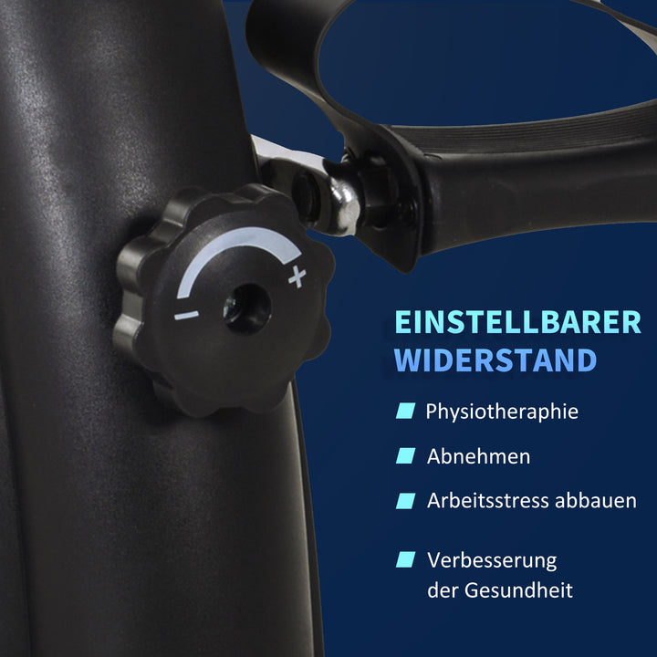Mini motionscykel fitnesscykel pedaltræner med lcd-display justerbar modstand arm- og bentræner hjemmetræner fitnessudstyr til seniorer hjemmekontor 35 x 40 x 31 cm sort