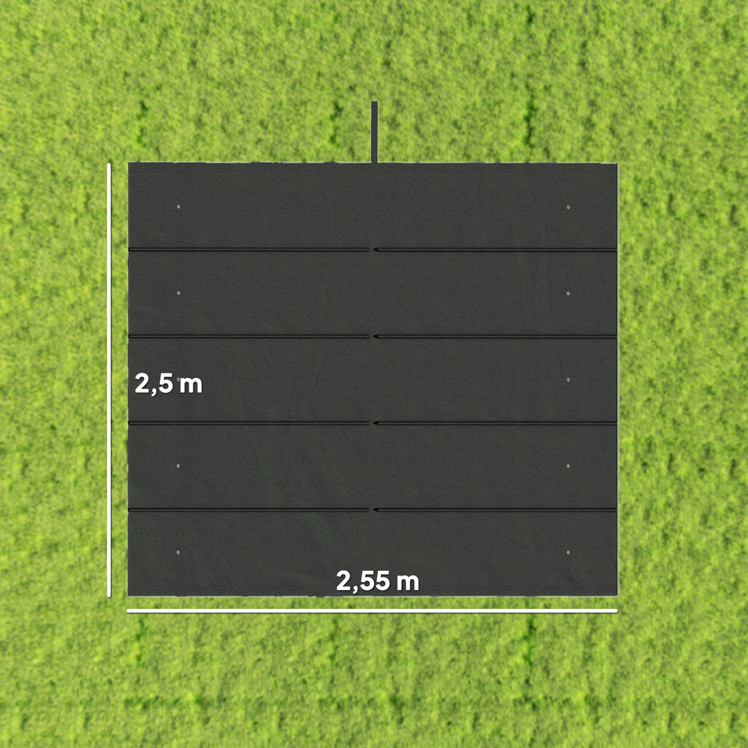 Reservepresenning til 3x3m pavilloner, med drænhuller, 2,50 x 2,55 m, mørkegrå