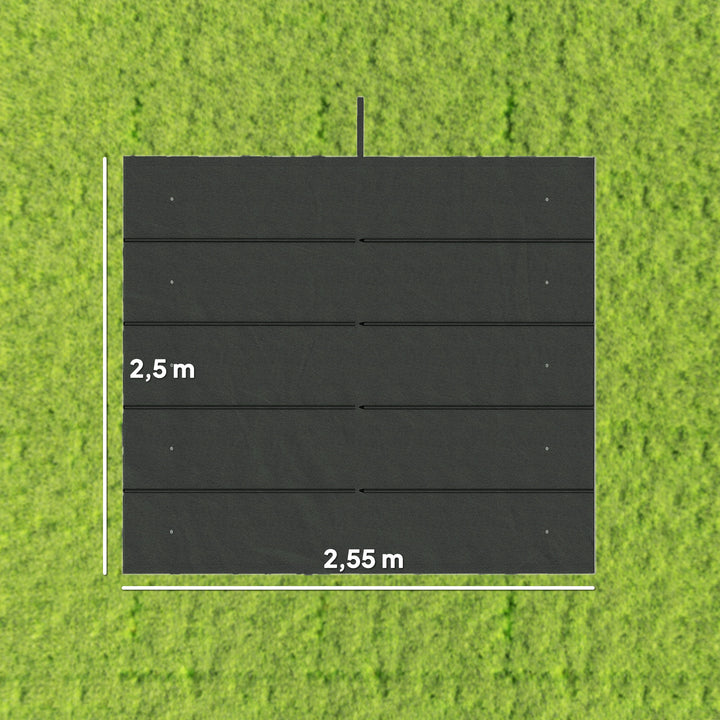 Reservepresenning til 3x3m pavilloner, med drænhuller, 2,50 x 2,55 m, mørkegrå