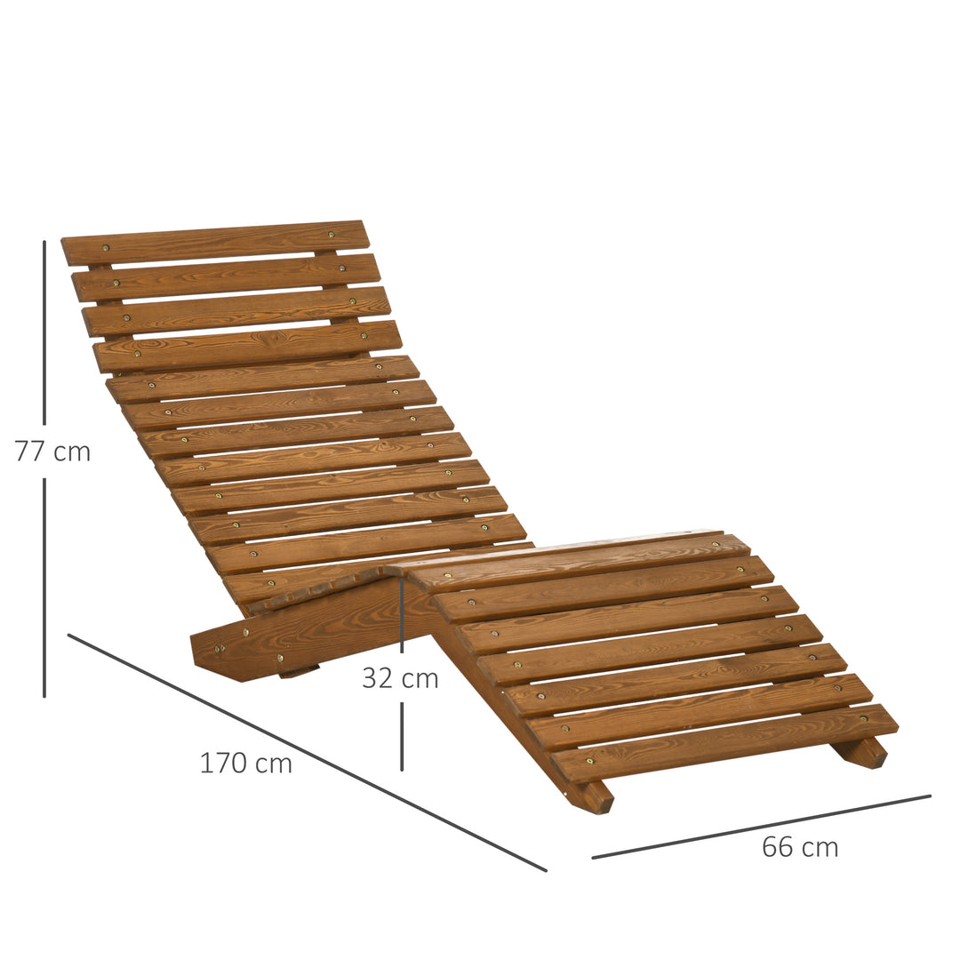 Havestol, solseng, massivt træ, brun, 66 x 170 x 77 cm