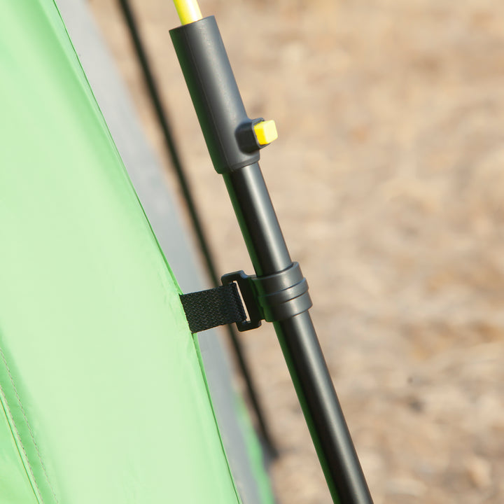 Campingtelt 6 personers telt familietelt kuppeltelt kunstlæder 2000 mm nem opsætning til familier trekking festival stål glasfiber grøn 320 x 320 x 180 cm