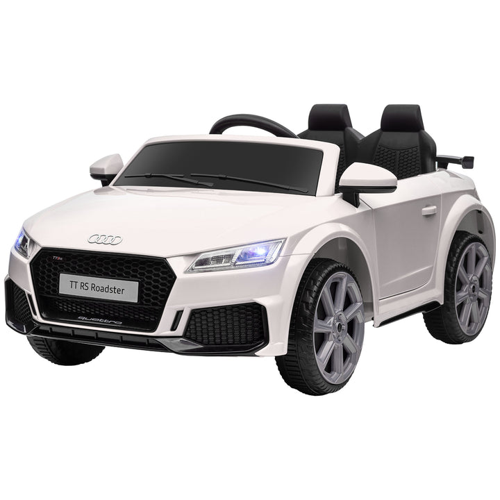 Elbil til børn, audi tt rs roadster, 3 km/t, fjernbetjening, led, usb, hvid