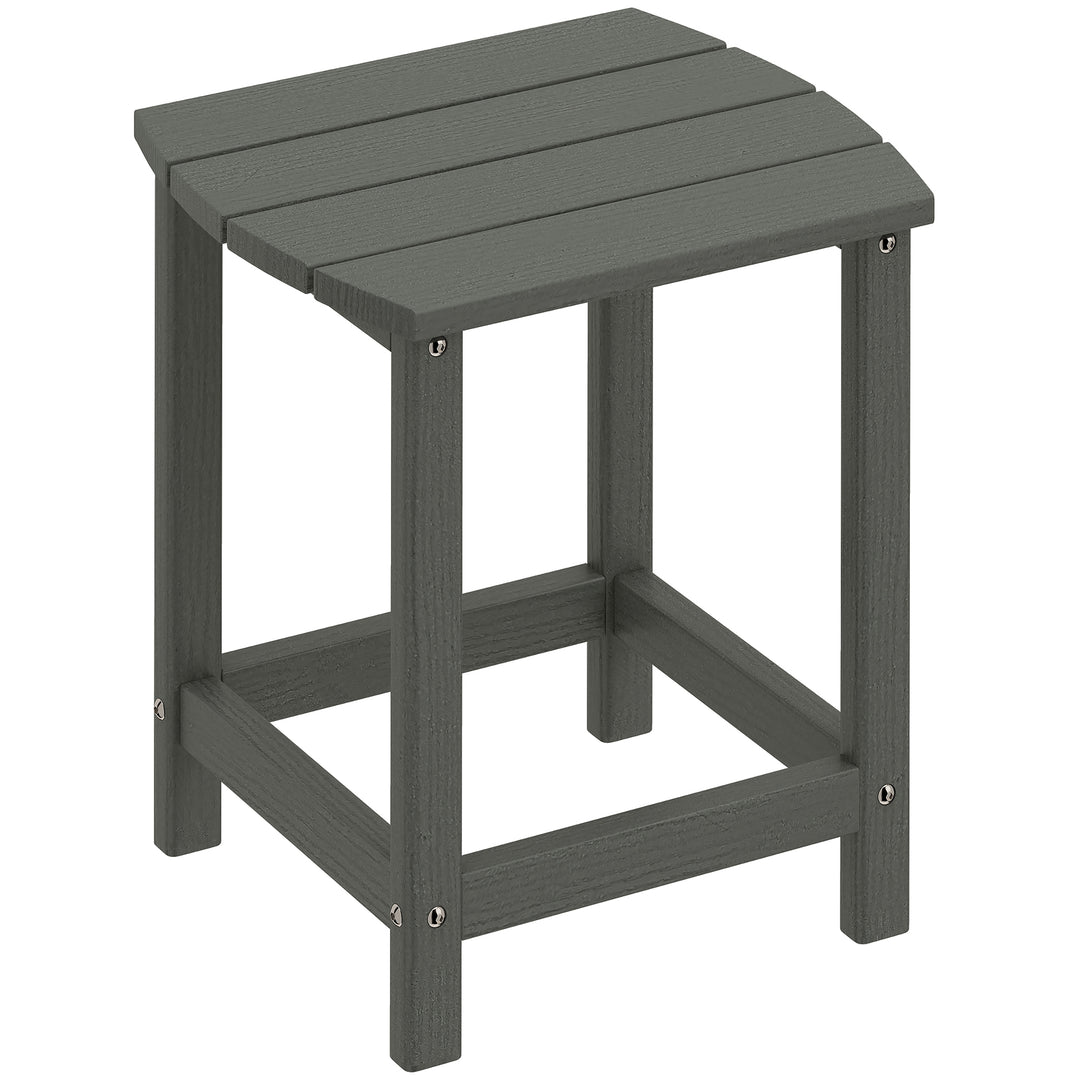 Havebord, vejrbestandigt balkonbord lavet af HDPE, udendørs spisebord/campingbord til have, terrasse, balkon, 48x37x46 cm, grå