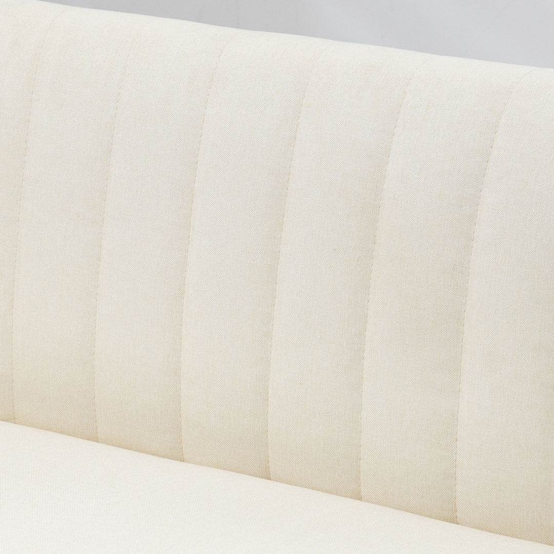 2-Personers sofa, blød polstring, letplejeligt betræk, op til 150 kg, 117 x 56,5 x 77 cm, cremehvid