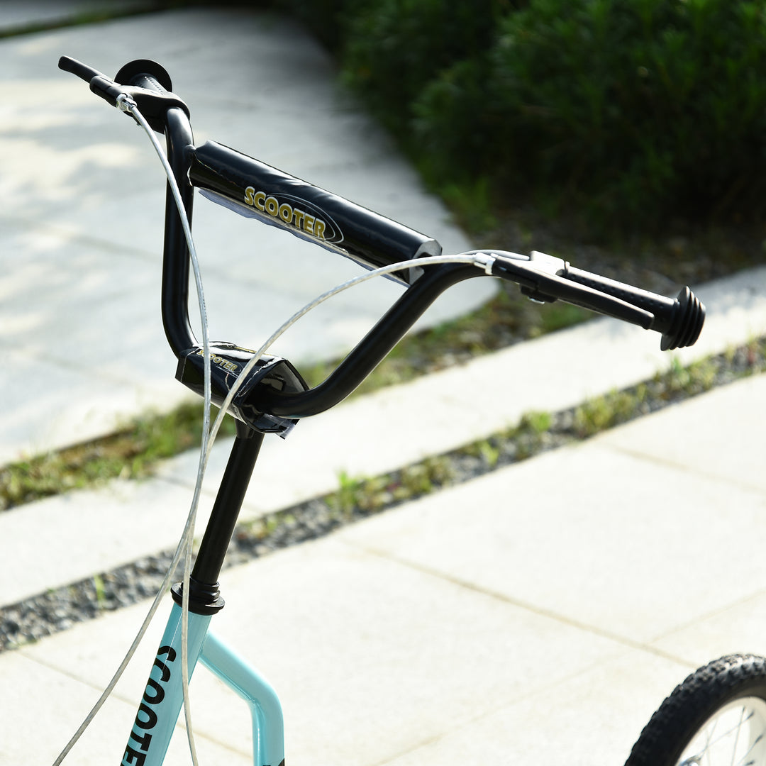 Børneløbehjul fra 5 år løbehjul spark løbehjul city scooter børneløbehjul kickboard med luftgummidæk 16/12 tommer blå 135 x 58 x 88-94 cm