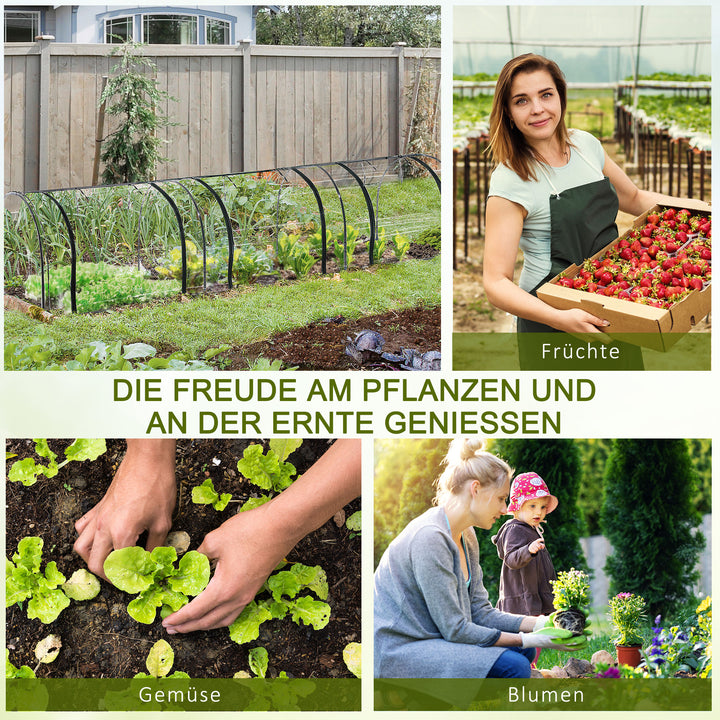 Drivhus, væksthus med dør, kold ramme, plantehus, plantedyrkning, stål, plast, 350 x 100 x 80 cm, grøn